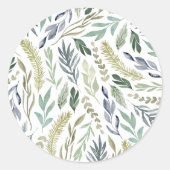 エレガント冬の葉の休日封筒用シール ラウンドシール (正面)