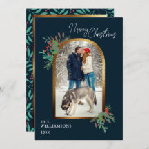 エレガント冬の葉カスタムのアーチ写真クリスマス