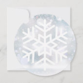 エレガント冬の雪の結婚結晶 招待状 (裏面)