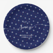 エレガント冬の雪カスタム片 ペーパープレート (正面)