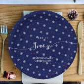 エレガント冬の雪カスタム片 ペーパープレート