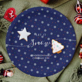 エレガント冬の雪カスタム片 ペーパープレート