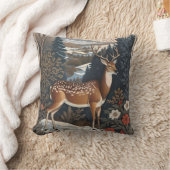 エレガント冬の鹿自然デザイン クッション (ブランケット)