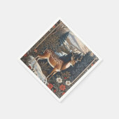 エレガント冬の鹿自然デザイン スタンダードカクテルナプキン (角)