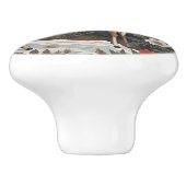 エレガント冬の鹿自然デザイン セラミックノブ (側面)