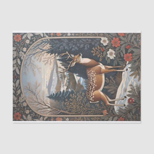 エレガント冬の鹿自然デザイン 薄葉紙 (正面)