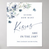 エレガント冬ほこりっぽい青い葉ブライダルシャワー ポスター (正面)