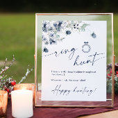 エレガント冬ほこりっぽい青い葉ブライダルシャワー ポスター