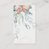 エレガント冬クリスマスホリデーウォーター色フローラ エンクロージャーカード (裏面)