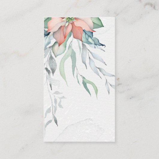 エレガント冬クリスマスホリデーウォーター色フローラ エンクロージャーカード (裏面)