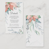 エレガント冬クリスマスホリデーウォーター色フローラ エンクロージャーカード (正面/裏面)