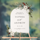 エレガント冬フローラアー結婚チへようこそ アクリルサイン (ニュートラル)