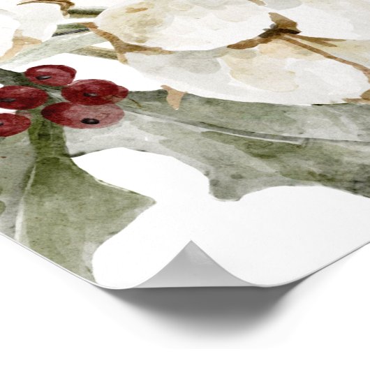 エレガント冬フローラアー結婚チへようこそ ポスター (角)