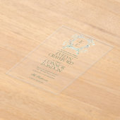 エレガント冬フローラク結婚スト アクリル招待状 (レイダウン)