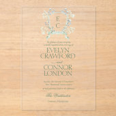 エレガント冬フローラク結婚スト アクリル招待状 (正面)