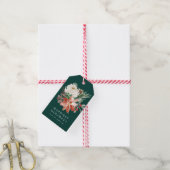 エレガント冬フローラグリーパーソナライズされたンホリデイ ギフトタグ (より糸付き)