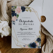 エレガント冬フローラスペインのブライダルシャワー 招待状