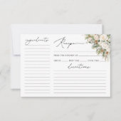 エレガント冬フローラブライダルシャワーレシピカード (正面)