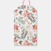 エレガント冬フローラホパーソナライズされたリデイ ギフトタグ (裏面)