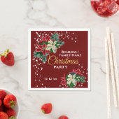 エレガント冬フローラポインセチアパーティー赤 スタンダードカクテルナプキン (インサイチュ)