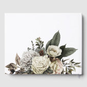 エレガント冬フローラ金ゴールド結婚タイポグラフィ ゲストブック (裏面)