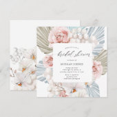 エレガント冬ブルーボヘミアンフローラブライダルシャワー (正面/裏面)