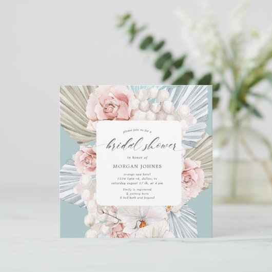 エレガント冬ブルーボヘミアンフローラブライダルシャワー (スタンド正面)