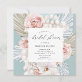 エレガント冬ブルーボヘミアンフローラブライダルシャワー (正面)