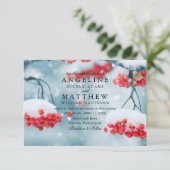 エレガント冬ワンダーランド雪結婚雪 招待状 (スタンド正面)