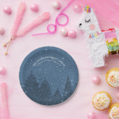 エレガント冬企業の雪ツリーズホリデー ペーパープレート (パーティー)