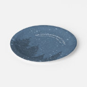 エレガント冬企業の雪ツリーズホリデー ペーパープレート (アングル)