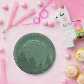 エレガント冬企業の雪ツリーズホリデー ペーパープレート (パーティー)