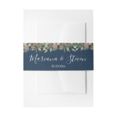 エレガント冬海軍ブルー結婚ズ 招待状ベリーバンド (正面例)