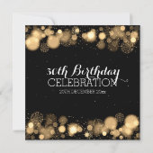 エレガント冬30歳の誕生日パーティー金ゴールド 招待状 (裏面)