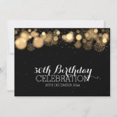 エレガント冬30歳の誕生日パーティー金ゴールド 招待状 (裏面)