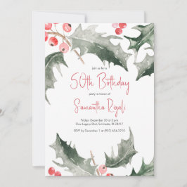 エレガント冬50日誕生日招待状 招待状