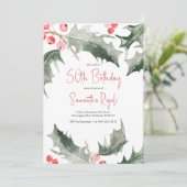 エレガント冬50日誕生日招待状 招待状 (スタンド正面)