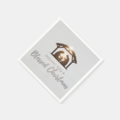 エレガント出生シーンクリスマスカード スタンダードカクテルナプキン (角)