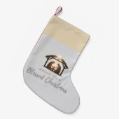 エレガント出生シーンクリスマスカード スモールクリスマスストッキング (正面 (吊り時))