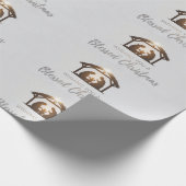 エレガント出生シーンクリスマスカード ラッピングペーパー (角)