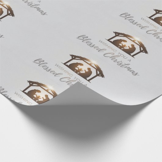 エレガント出生シーンクリスマスカード ラッピングペーパー (角)