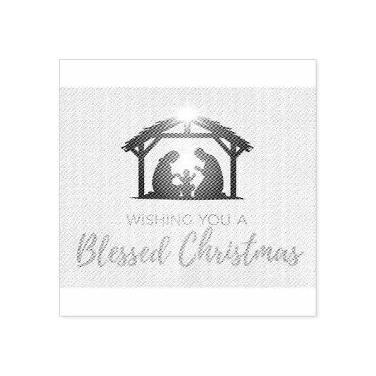 エレガント出生シーンクリスマスカード ラバースタンプ (インプリント)