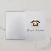エレガント出生シーンクリスマスカード 箔グリーティングカード (外側レイダウン)