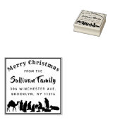 エレガント出生シーンクリスマス差出人住所 ラバースタンプ (押印)