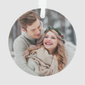 エレガント初めてのクリスマスのグ結婚リー写真 オーナメント (裏面)