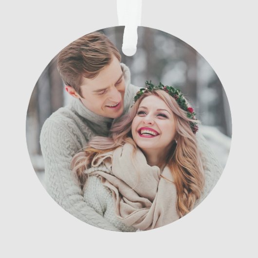 エレガント初めてのクリスマスのグ結婚リー写真 オーナメント (裏面)