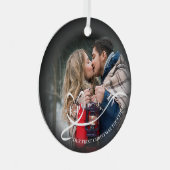 エレガント初めてのクリスマスの写真 メタルオーナメント (正面右)