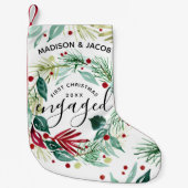 エレガント初めてのクリスマスグ婚約したレネリーリース スモールクリスマスストッキング (正面)