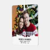 エレガント初めてのクリスマスメリーと写結婚した真 メタルオーナメント (正面左)