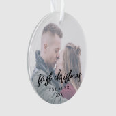 エレガント初めてのクリスマスモダン写真 オーナメント (正面)